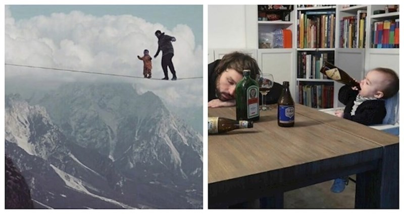 Svaki put kada mama pita kako je beba, ovaj tata pošalje urnebesnu fotku kako ju "čuva"!