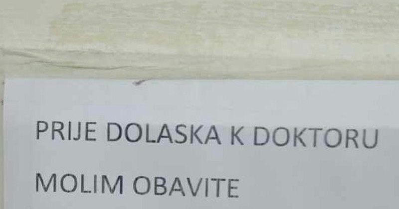 Obavijest fotkana u jednoj ordinaciji u Dalmaciji širi se Fejsom, mnoge će zgroziti