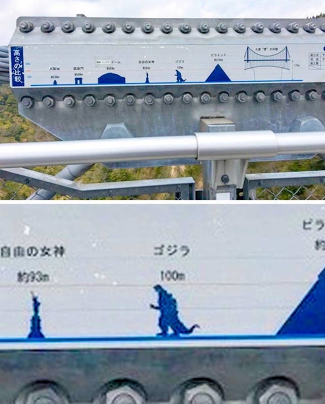 Najviši most u Japanu u usporedbi s - Godzillom! 😆
