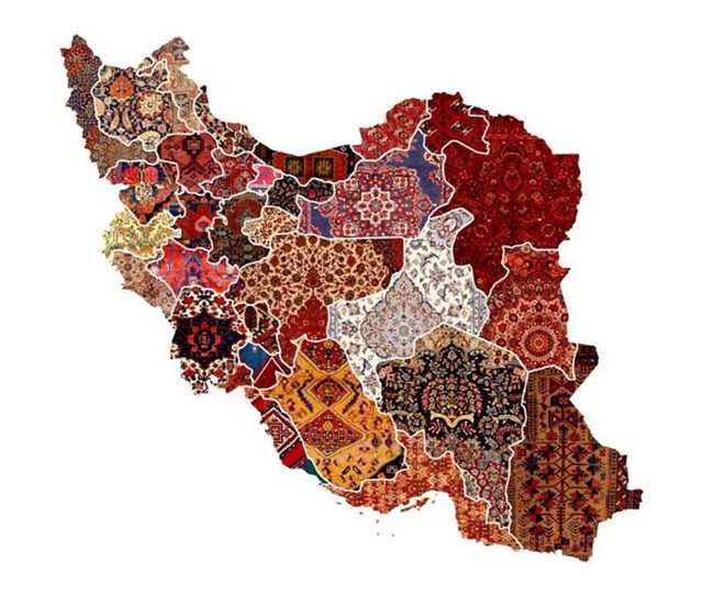 Karta regionalnih uzoraka tepiha Irana