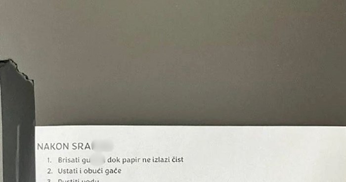 Svi dijele obavijest iz wc-a studentskog doma na Savi, netko je dobro naljutio čistačice