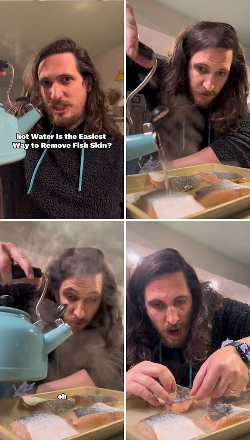 Za brže guljenje kože s ribe, koristite vrelu vodu