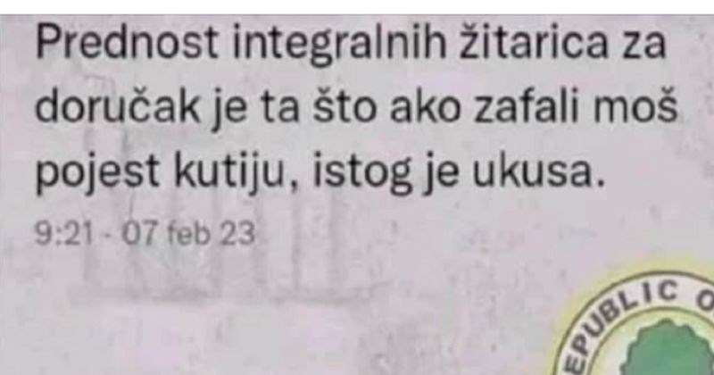 Komentar na foru o integralnim žitaricama hit je na Fejsu, istodobno ćete se zgroziti i oduševiti