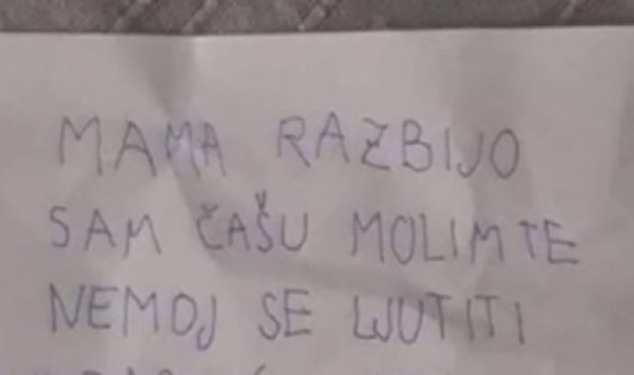 Klinac je razbio čašu, pa mami napisao urnebesnu poruku u kojoj je otkrio kako se namjerava iskupiti