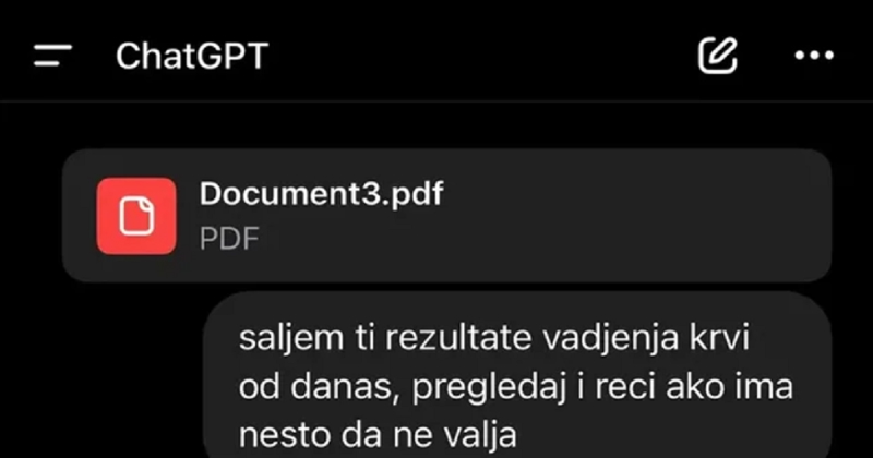 Tražio je od Chat GPT-a da mu analizira nalaz krvi, umjetna inteligencija imala je urnebesan odgovor