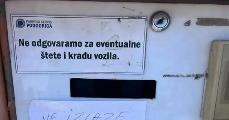Obavijest na rampi parkinga u Podgorici hit je na IG-u, pogledajte što traže od vozača