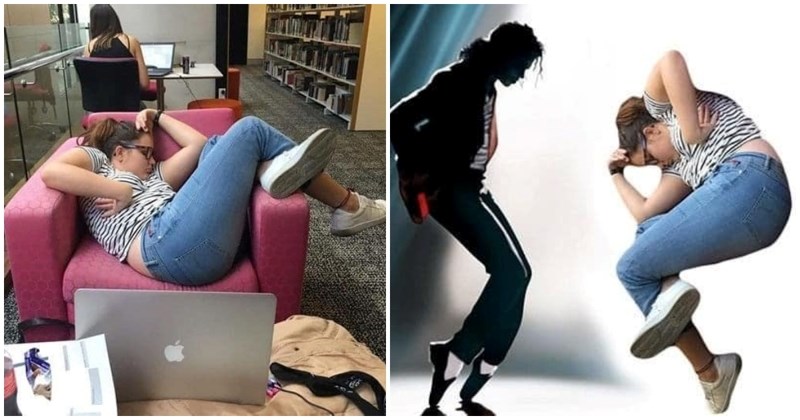 Cura je zaspala u knjižnici, a onda su je Photoshop genijalci "montirali" u urnebesne kadrove