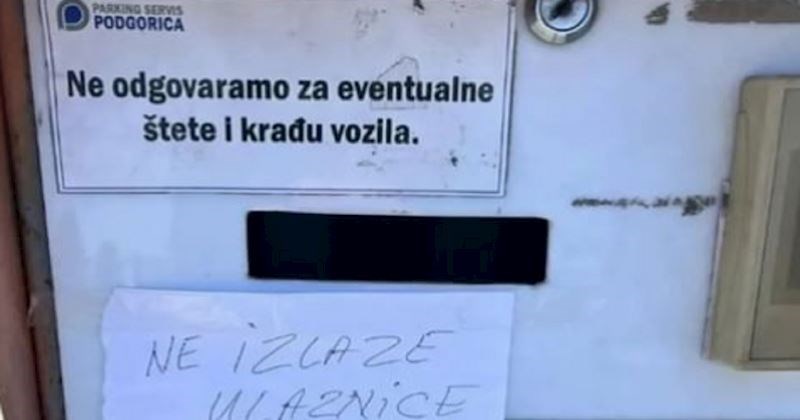 Obavijest na ulazu na parking u Podgorici obišla je regiju, odmah ćete vidjeti zašto je takav hit