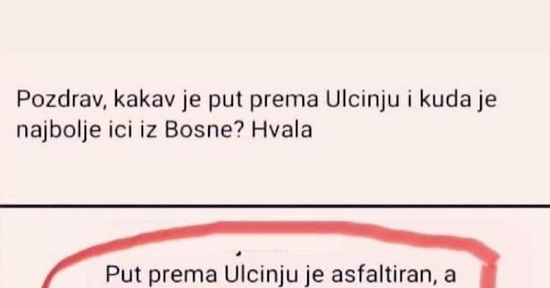 Tražio je pomoć na Fejsu oko putovanja iz Bosne u Ulcinj, urnebesan komentar hit je u regiji!