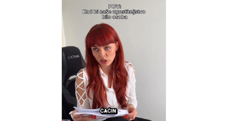 Omiljena influencerica snimila je kako bi se naše ugostiteljstvo ponašalo da je osoba, urnebesna je!