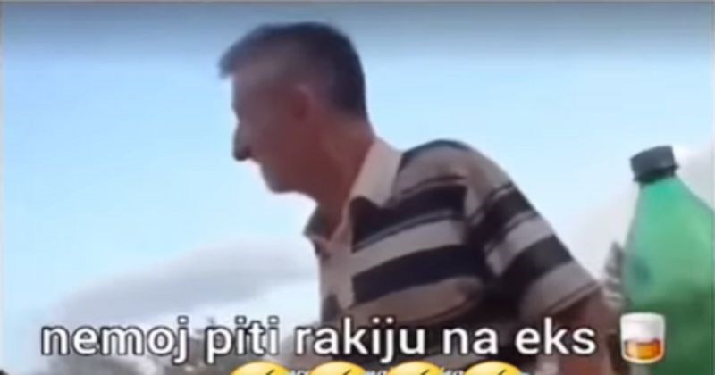 Tip je popio previše rakije pa mu je prijatelj savjetovao da više ne eksira, njegov odgovor je plač