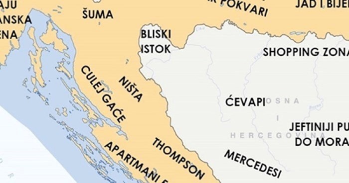 Razočarani Slavonac je napravio kartu Hrvatske koja će vas nasmijati opisima regija