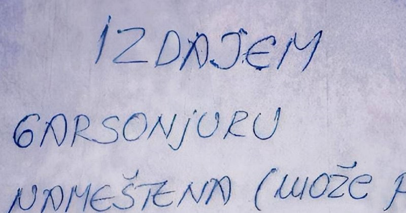 Oglas za izdavanje stana obišao je regiju, za sve je zaslužan jedan urnebesni detalj. Morate vidjeti