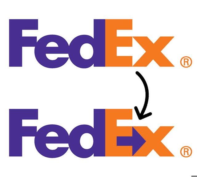 "FedEx" je između slova E i X sakrio malu strelicu koja predstavlja brzinu i učinkovitost.