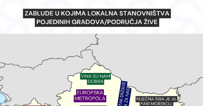 Netko je napravio kartu sa najčešćim zabludama koje prevladavaju u našim regijama, hit je