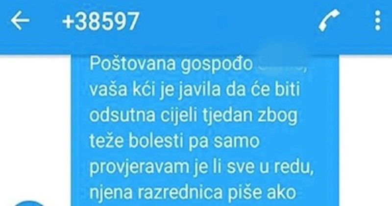 Mama je primila poruku razrednice zbog kćerkinih izostanaka iz škole, njezin odgovor je teški hit