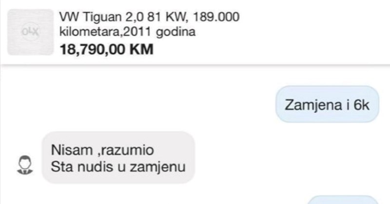 Tipovi su dogovarali zamjenu auta uz nadoplatu- kraj dopisivanja oduševio je tisuće, a naročito žene