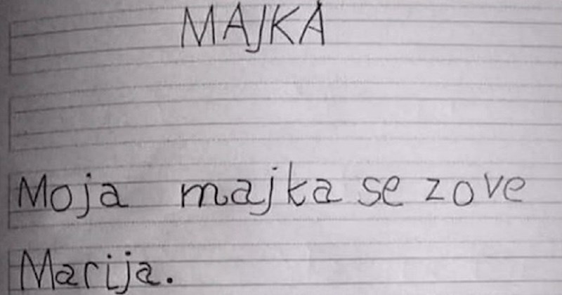 Dijete u sastavu na temu "Majka" otkrilo malo previše, plakat ćete od smijeha na ovaj domaći uradak