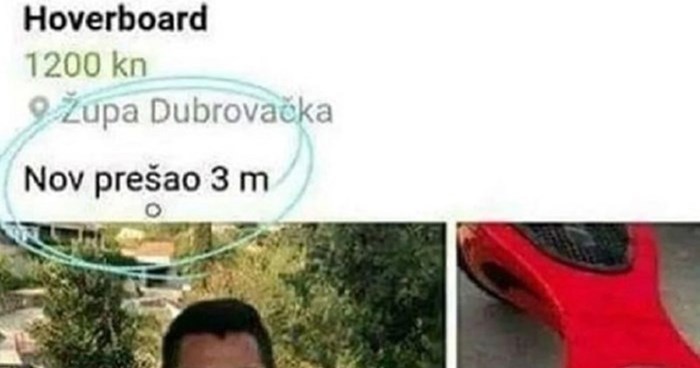 Dubrovčanin prodaje novi hoverboard, detalj na slici otkrio je razlog prodaje i nasmijao tisuće