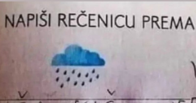 Djeca su dobila zadatak da napišu rečenicu prema ponuđenim slikama, ovaj biser oduševio je tisuće!