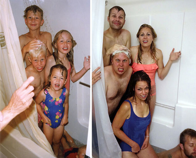 Obitelj koja se tušira zajedno, ostaje zajedno. 1993. u odnosu na 2015.