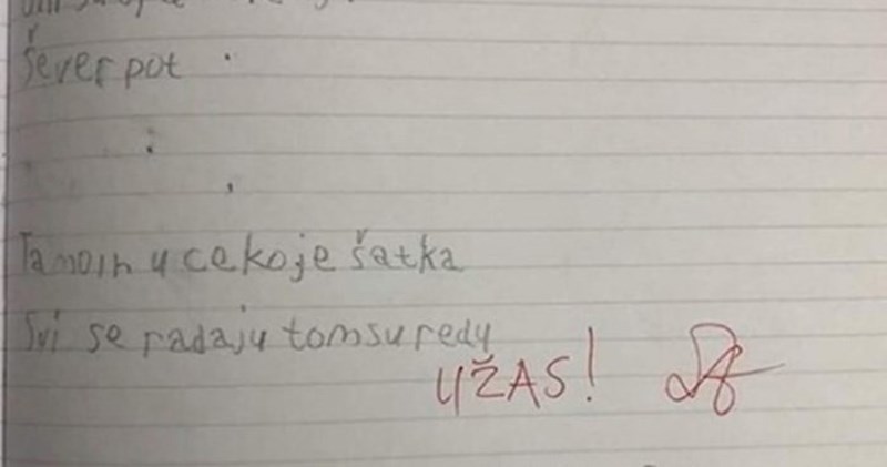 Kad je mama vidjela što je učiteljica napisala njenom djetetu, napisala joj je poruku u bilježnici