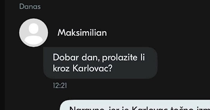 Tip je želio prijevoz od Karlovca do Zagreba, sad mu se smije čitav internet