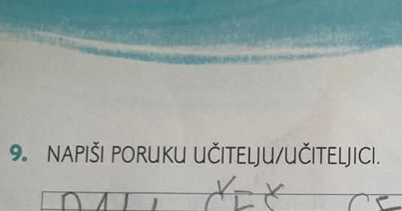 Učenik je napisao poruku učiteljici i nasmijao cijelu Hrvatsku, uljepšat će vam dan