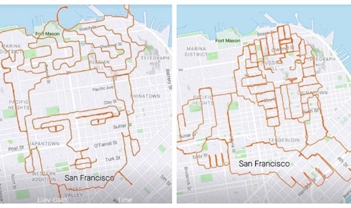 Umjetnik koristi San Francisco kao svoje platno- rute kojima trči pretvara u prava umjetnička djela