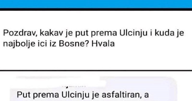 Na FB-u se raspitivao o najboljoj ruti do Ulcinja preko BIH. Ovaj savjet nasmijao je cijelu regiju!