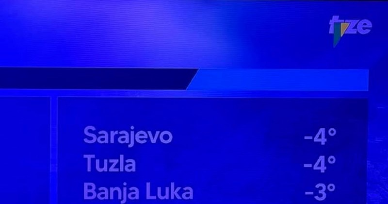 Tipfeler fotkan na vremenskoj prognozi jedne televizije u BIH nasmijao je mreže, hit je!