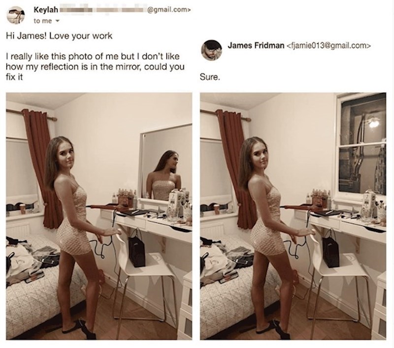 Ne sviđa mi se odraz u ogledalu, možeš to popraviti?