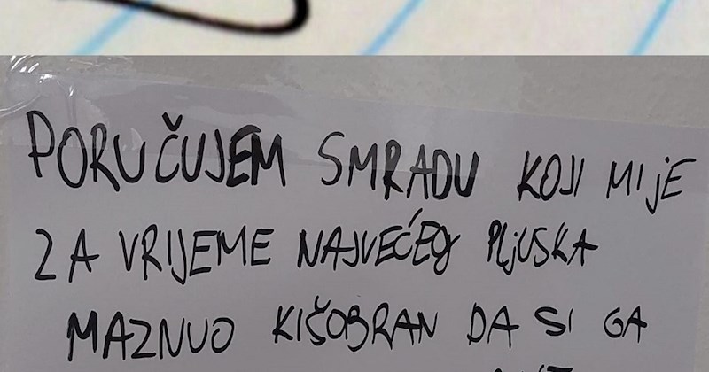 Milivoja je razbjesnio tip koji mu je ukrao kišobran pa mu je napisao živopisnu poruku. Plač je!