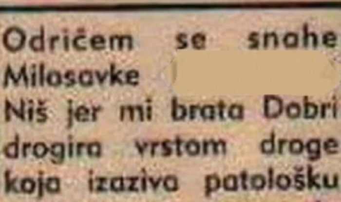 Žena iz Niša odrekla se snahe preko novina, svaka riječ je luđa od prethodne