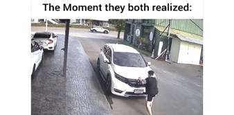 Auto se kretao bez ikog u njemu i tip ga je pokušao zaustaviti, onda se dogodio urnebesan zaokret