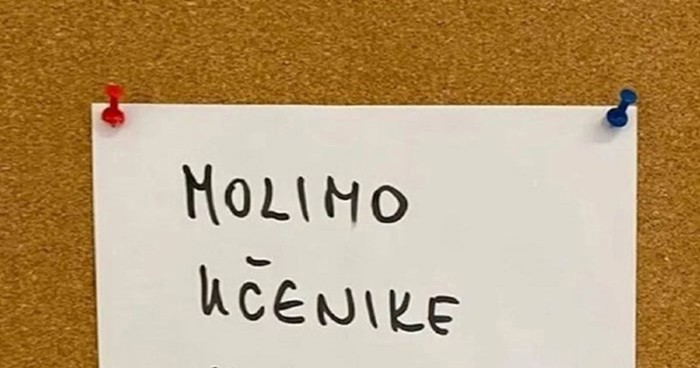 Učitelji iz jedne škole negdje u Dalmaciji ostavili neobičnu poruku učenicima, fotka je hit na Fejsu