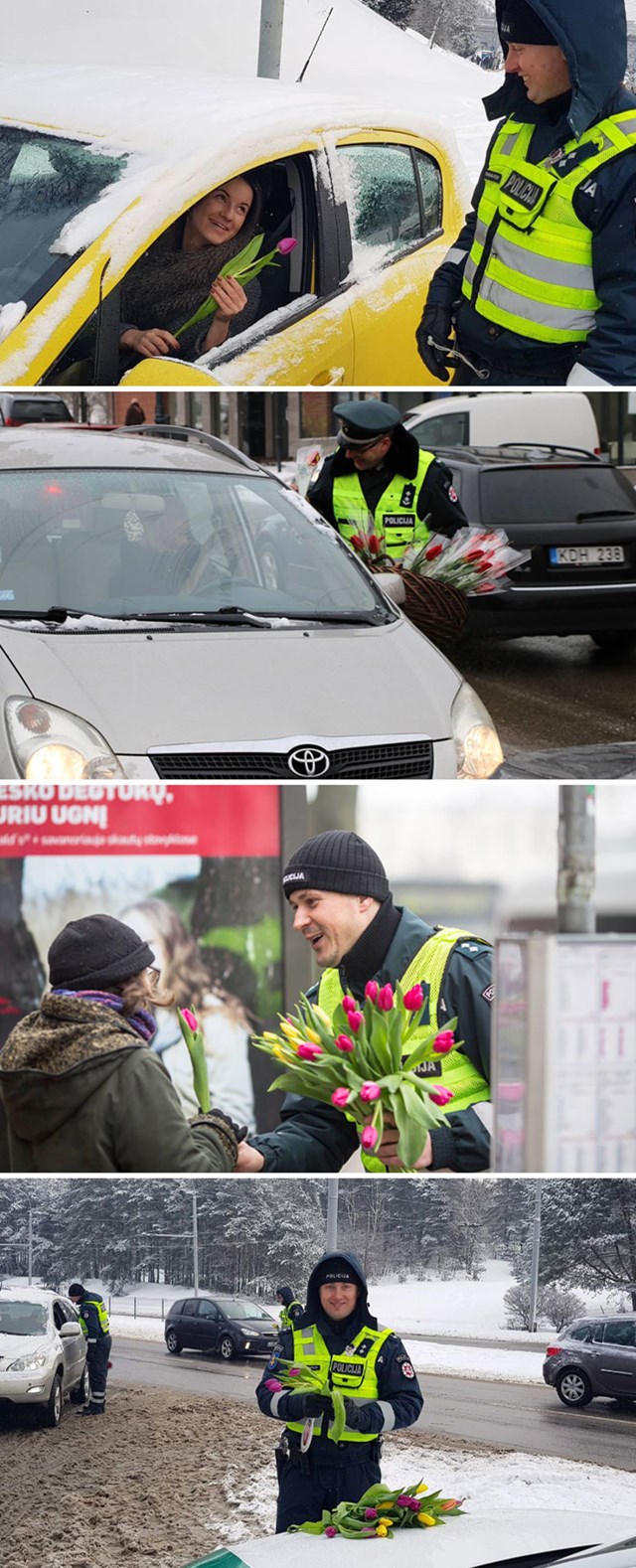 Policija u Litvi ima tradiciju da zaustavlja svaku vozačicu na Međunarodni dan žena i daje joj cvijeće