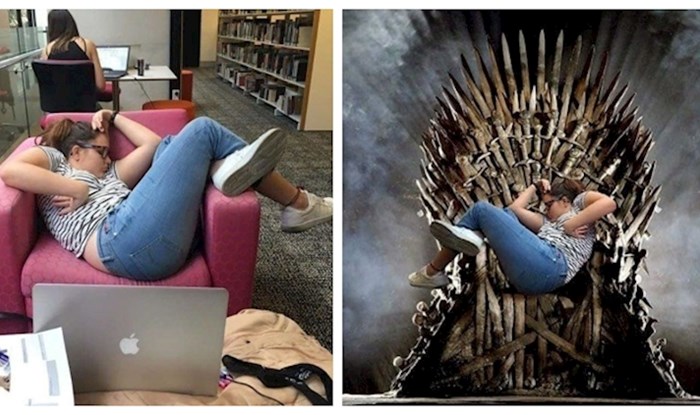 Zaspala je učeći, a smiješna poza postala je inspiracija za ove urnebesne photoshopove