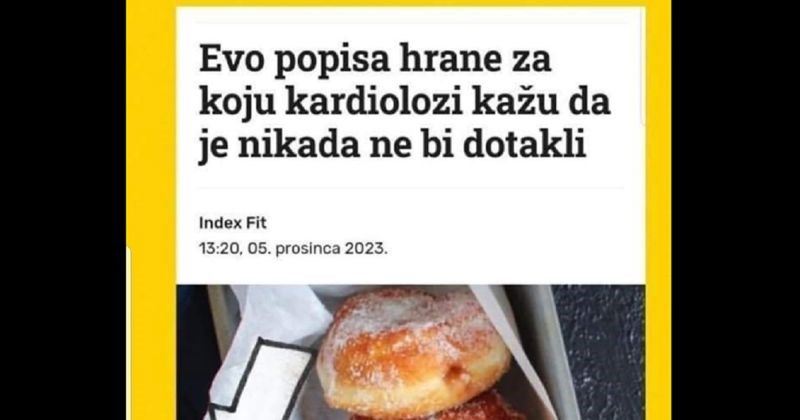 Komentar tipa na popis nezdrave hrane sastavljen od doktora srušio je Fejs, urnebesan je