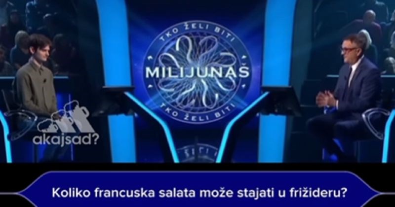 Netko je montirao pitanje o francuskoj salati u Milijunaša, odmah ćete vidjeti zašto je video hit