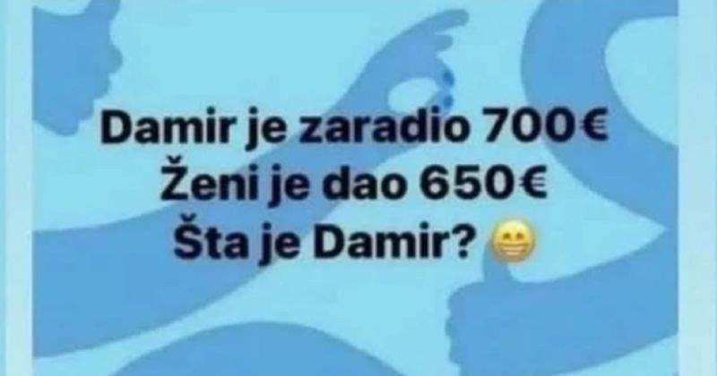 Odgovor jednog očigledno prestrašenog muža na ovu zagonetku hit je na Fejsu, morate vidjeti