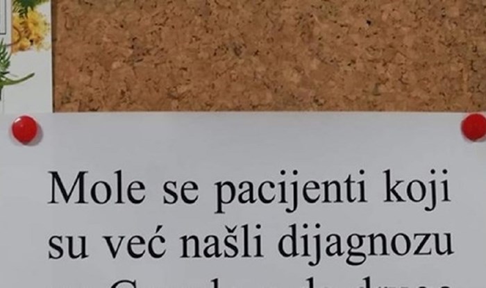 U čekaonici jednog Doma zdravlja osvanula je urnebesna poruka, fotka je odmah postala hit u regiji