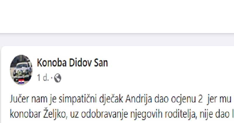 Dječak zagrebačkoj konobi dao ocjenu 2, urnebesna recenzija oduševila je regiju. Morate vidjeti