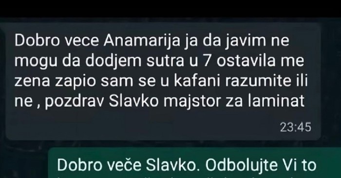 Majstor je odgodio postavljanje laminata jer ga je ostavila žena, dopisivanje je obišlo regiju