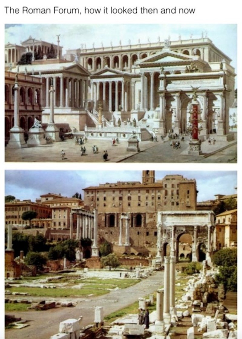 Rimski forum prije i sada