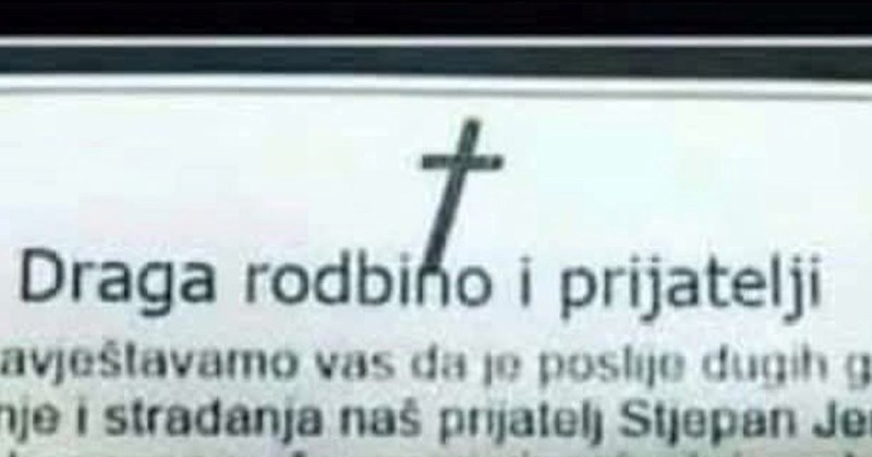 Bizarna osmrtnica šokirala je Zagrepčane, a onda i ostatak RH. Odmah ćete vidjeti zašto je hit