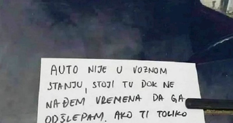 Vlasnik je ostavio iskrenu poruku na autu i postao hit, odmah će vam biti jasno zašto