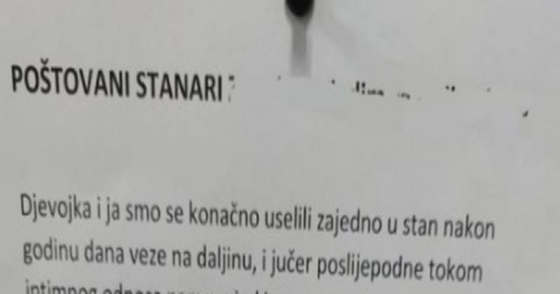 Poruka koja je osvanula u jednoj stambenoj zgradi hit je na društvenim mrežama, morate vidjeti