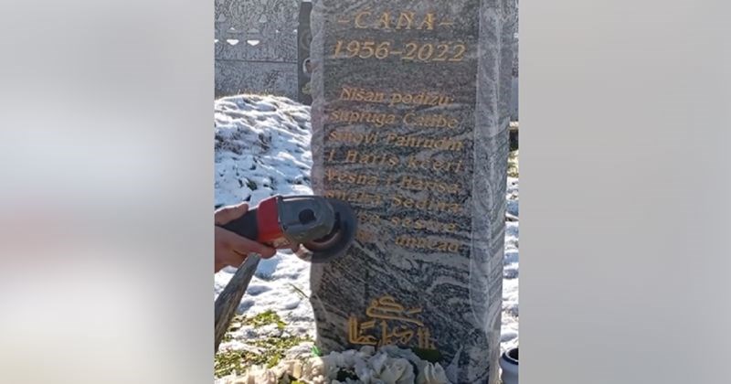 Tip iz BIH brusilicom skinuo ime bivše s nadgrobnog spomenika ocu, snimka je obišla regiju