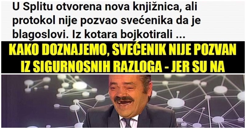 Fejs se sprda s aferom oko otvaranja knjižnice u Splitu bez svećenika, ovo je najbolja fora